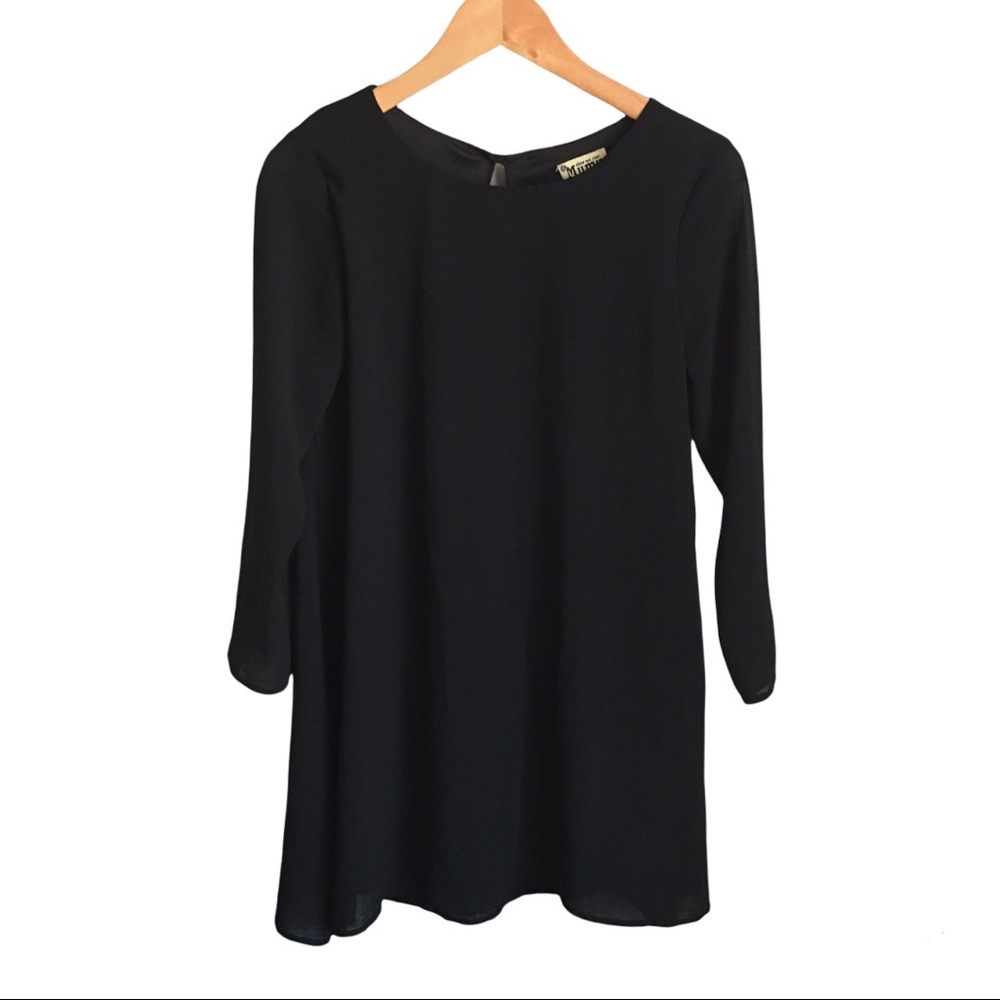 SHOW ME YOUR MUMU BLACK CHIFFON MINI TUNIC DRESS size S - Picture 2 of 6
